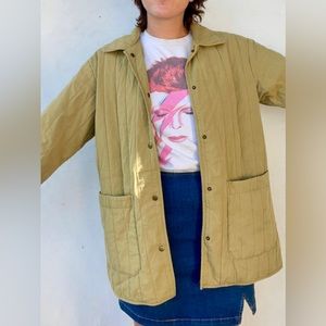 Universal Thread Mustard Yellow Chartreuse Quilted Utility Jacket